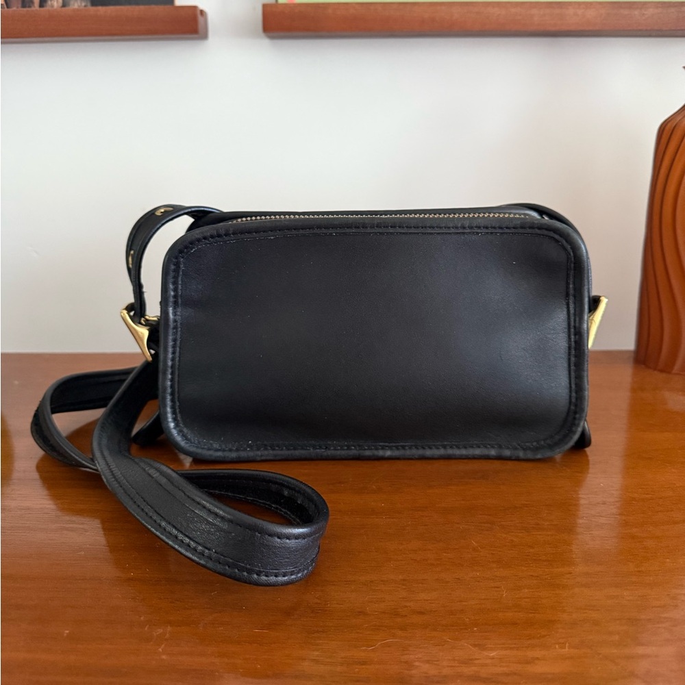 Vintage Coach - East West Compartment Bag - Black Leather